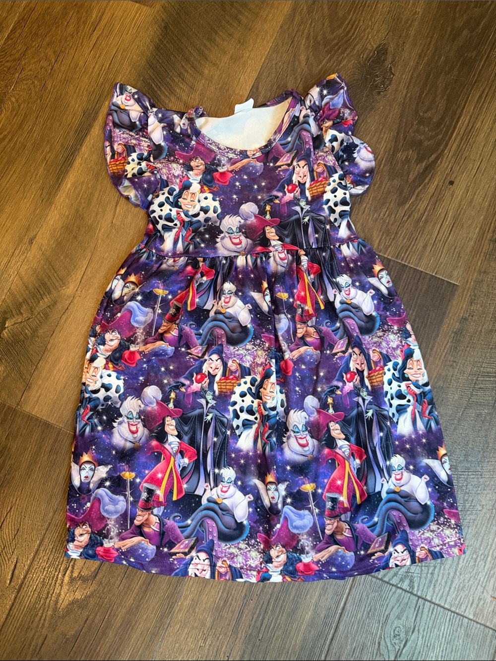 Purple Villains Print Kids Costume Dress